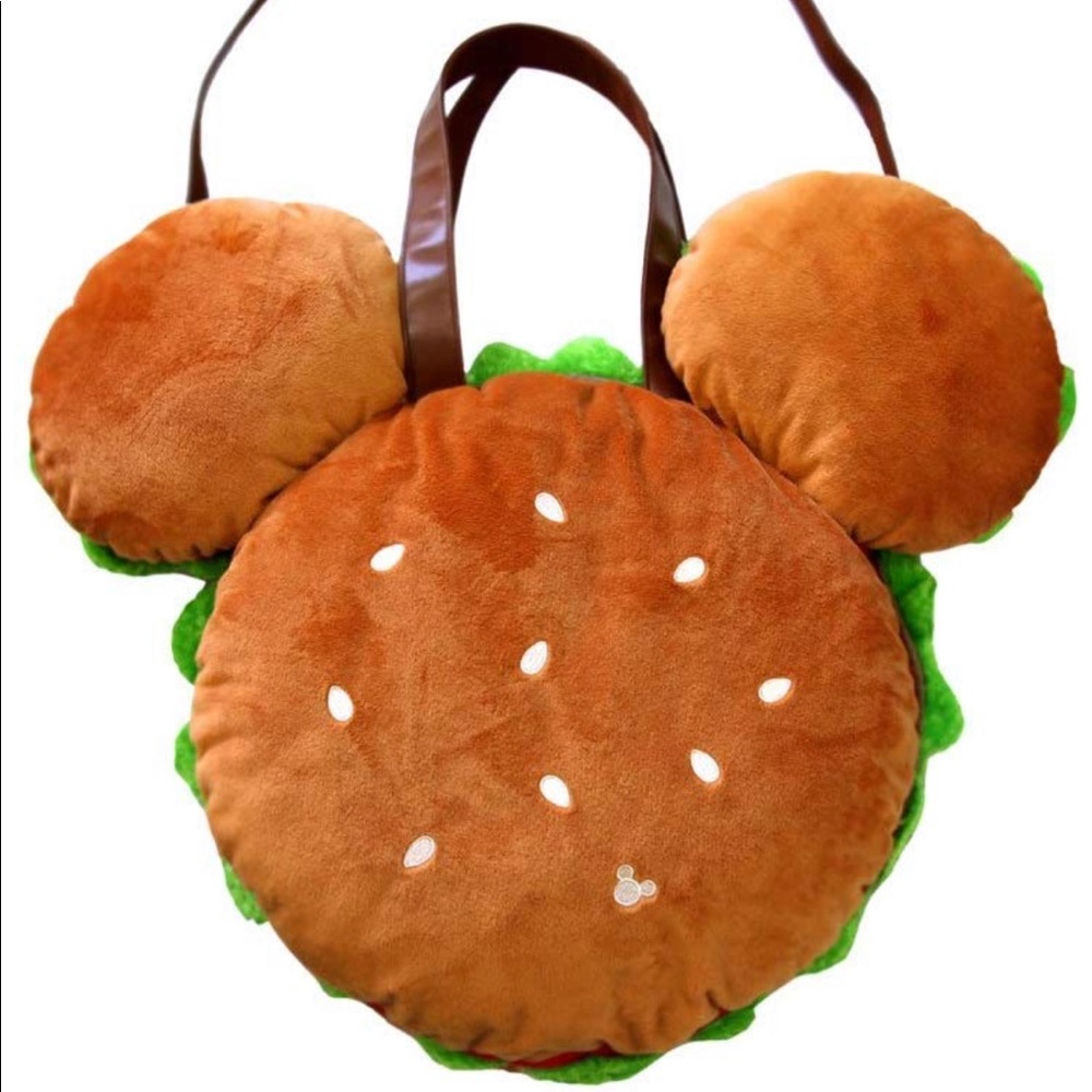 Mickey Mouse Hamburger Plush Tote Bag